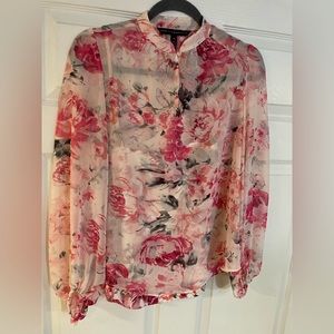 CHIFFON BLOUSE WITH LACE TANK TOP